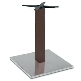 Firenze 9218, Table base for bars, steel base and column in solid beech