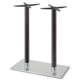 Firenze 9623, Table base for bars, steel base and 2 columns in solid beech