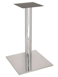 FT 070, Square base for bar table, brushed stainless steel
