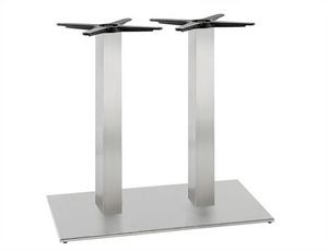 Inox.T 693, Double table base, in satin or polished stainless steel