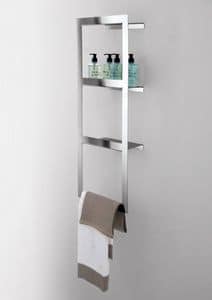 Kiri shelf, Wall shelf with towel holder, for bathroom