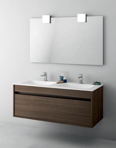 Duetto comp.13, Space-saving bathroom cabinet with double sink