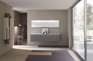 Lime 1.0 comp.04, Bathroom cabinet with double washbasin in Ocritech