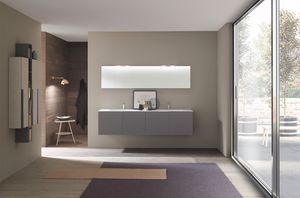 Lime 1.0 comp.04, Bathroom cabinet with double washbasin in Ocritech