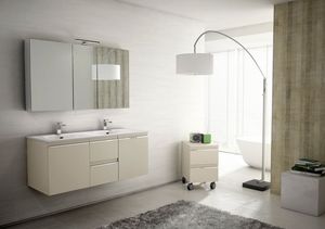 Mistral comp.05, Bathroom furniture for couples, with double washbasin