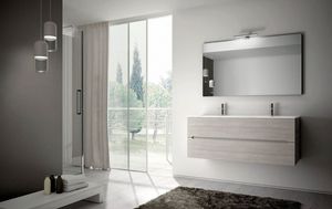 Smyle comp.05, Bathroom furniture with two large washbasins