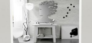 Bath Table 03, White lacquered bathroom cabinet