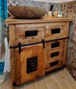 Bathroom cabinet Newport, Bathroom cabinet in solid acacia and mango wood