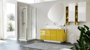 BLUES BL-13, Glossy yellow cabinet for the bathroom