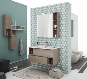 CITY 03, Wall-mounted vanity unit with drawers