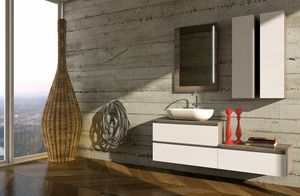 COMPONIBILE 07, Wall-mounted modular vanity unit with wardrobe