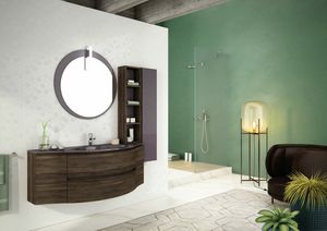 FREEDOM 02, Single wall-mounted HPL vanity unit with mirror