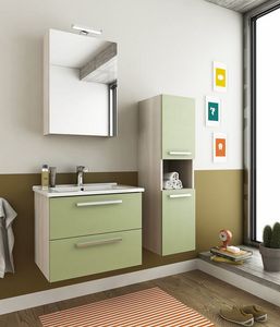 HARLEM H2, Wall-mounted vanity unit with drawers