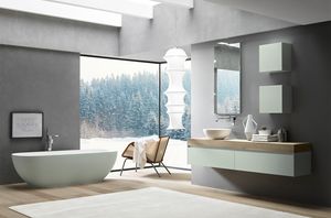 Lime 2.0 comp.19, Bathroom cabinet with round Tecnoril washbasin