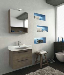 MANHATTAN M2, Wall-mounted vanity unit with drawers