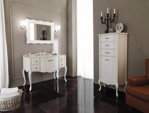 NOVECENTO 03, Lacquered vanity unit with drawers