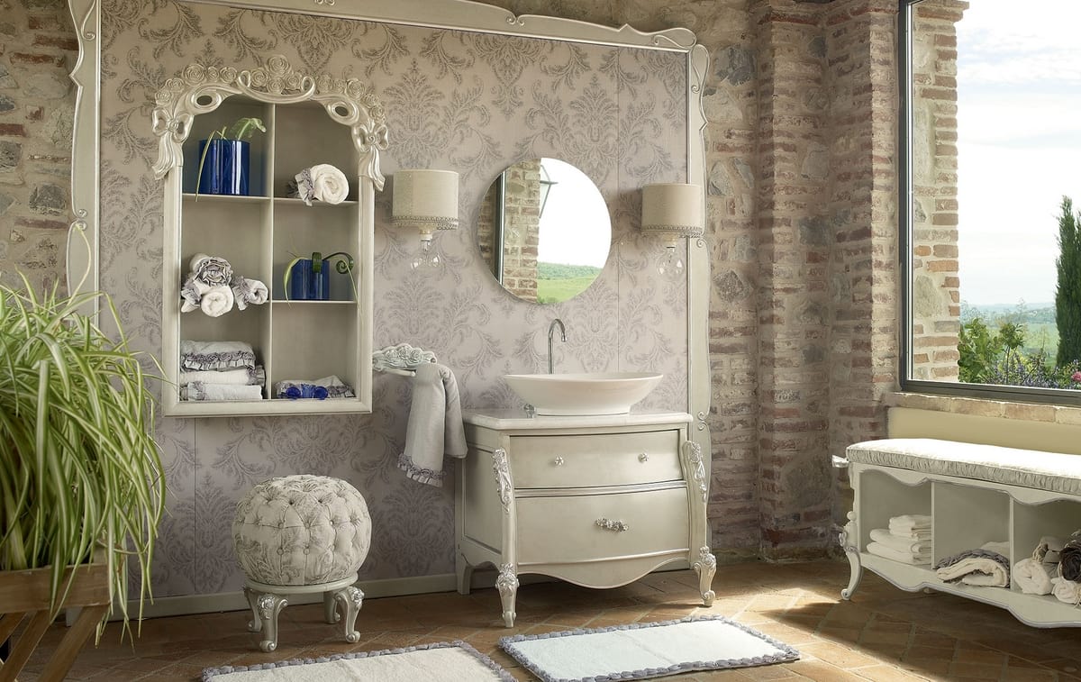 Olga bathroom cabinet, Classic style bathroom furniture
