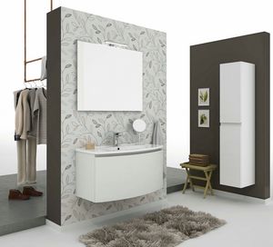 ROUND 01, Wall-mounted vanity unit with drawers