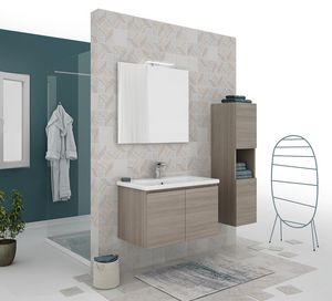 SOFT 01, Wall-mounted vanity unit with doors