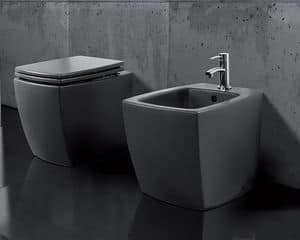 SQUARE WC BIDET, Floor standing  sanitary ware in ceramic