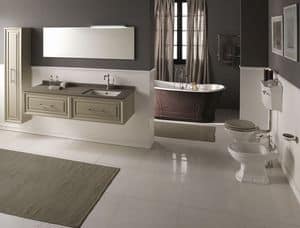 Alterego, Bathroom furniture available in different colors, top in stone, ceramic sink, contemporary style