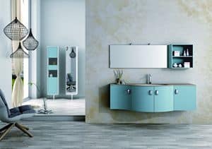 Round AM 121, Bathroom furniture, with sinuous lines, various materials