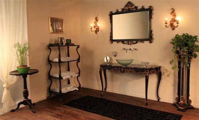 Art. 901-SH Clara, Bathroom furniture, made of beech wood, marble top
