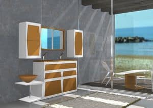 Bathroom furniture B4, Bathroom furniture with sink, modular, lacquered