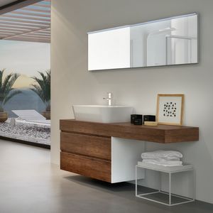 Change comp. 31, Bathroom cabinet in melamine, with external ceramic basin