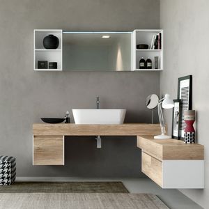 Change comp. 33, Bathroom furniture, in natural wood with rough effect