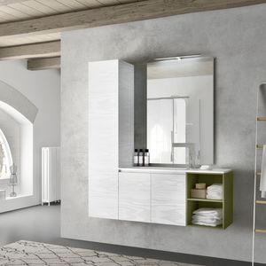Change comp. 40, Bathroom furniture in lacquered melamine, with tall cabinet