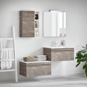 Change comp. 45, Bathroom furniture with wood effect, with handle Griff