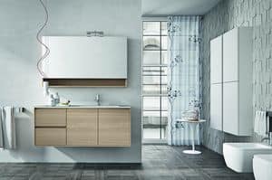 Cloe 30, Composition of bathroom furniture with shelf and mirror
