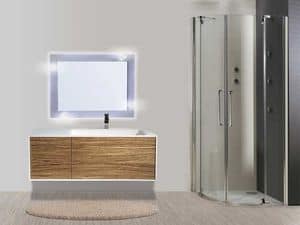 Diadema comp.04DD, Modern bathrooms cabinet, corian top