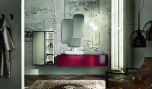 Enea 311, Composition of bathroom furniture, with ruby-colored finish