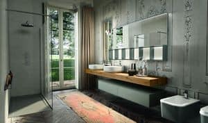Enea 312, Bathroom cabinet with sandblasted glass mirror