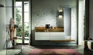 Enea 315, Furniture for bath with wainscoting and column with mirror