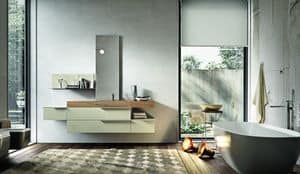 Giunone 354, Furniture composition for bathroom made of cement pearl melamine