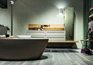 Ker 318, Bathroom furniture made of ask with bathtub