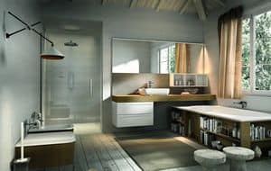 Ker 320, Bathroom furniture with bathtub with containers