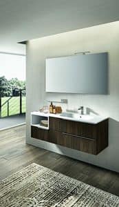 Kyros 114, Cabinet for washbasin with drawers, made of lacquered wood