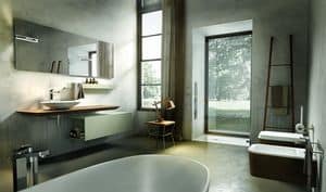 Maia 304, Bath furniture composition, with console and mirror