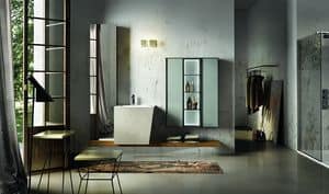 Maia 305, Bathroom cabinet with backlit glass panel