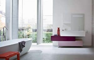 Razio 05, Washbasin with mirror Loft