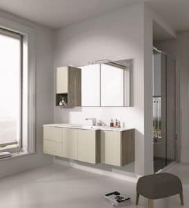 Singoli S 27, Bathroom furniture with sink and cabinets