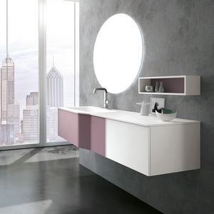 STR8 comp. 09, Bathroom cabinet, with top in mineralmarble, with mirror