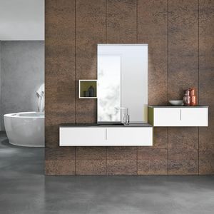 STR8 comp. 21, Bathroom cabinet in composite material and lacquered wood