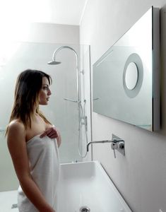 From E375, Bathroom mirror with magnifier