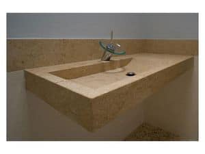 Cubo collection, Suspended washbasin made of stone