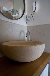 Ellisse collection, Round washbasin made of Vicenza stone